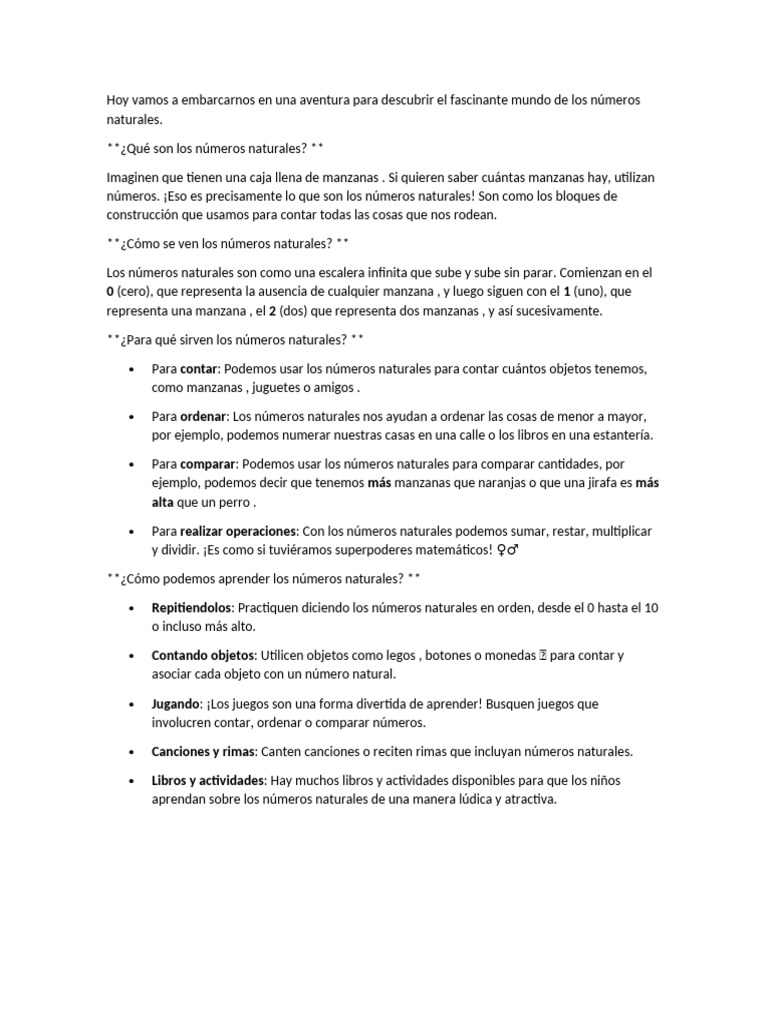 Matematica Numeros Naturales | PDF