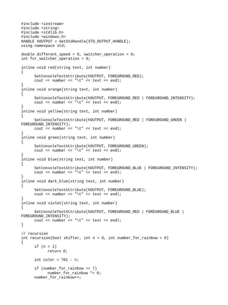Rainbow recursion | PDF | Object Oriented Programming | Computer ...