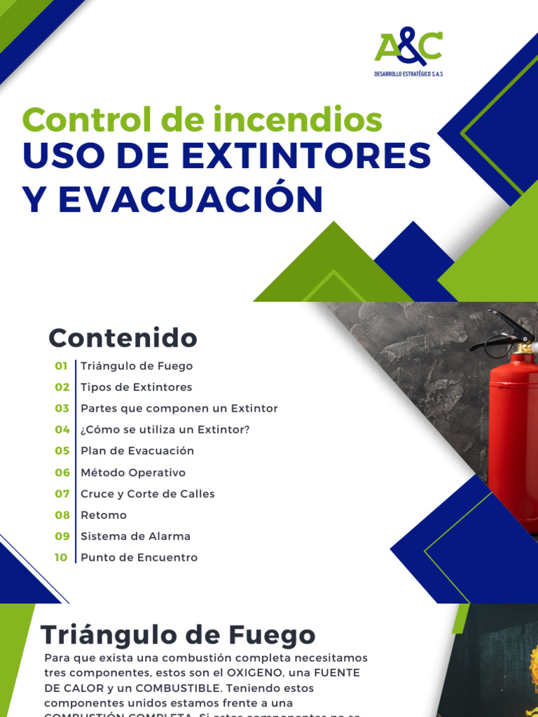 Control de Incendios Uso de Extintores y Evacuación | PDF | Agua ...