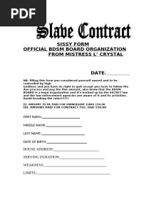 Sissy Contract Form