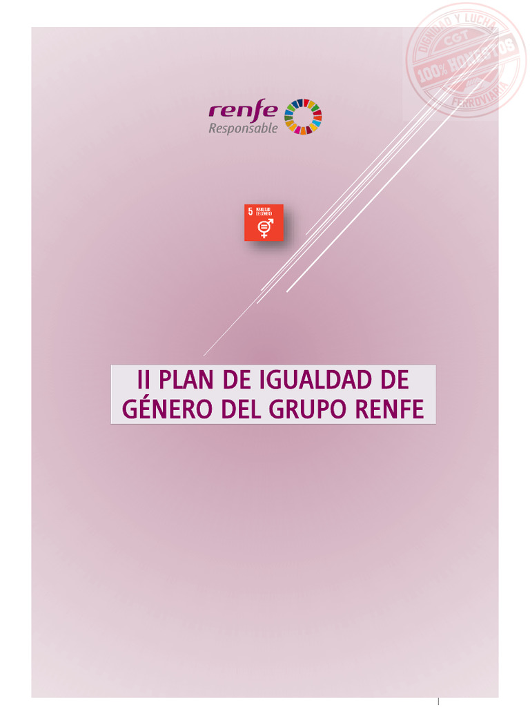 II Plan de Igualdad de Género Renfe | PDF | Igualdad de género ...
