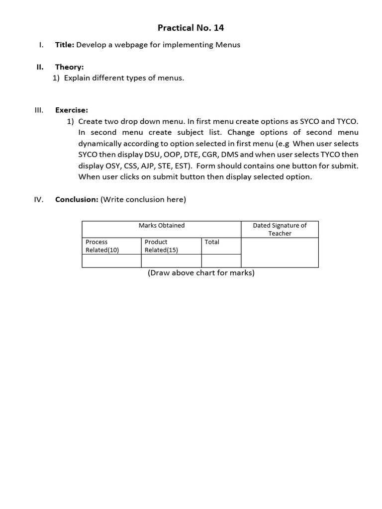 CSS - Practical No 14 | PDF