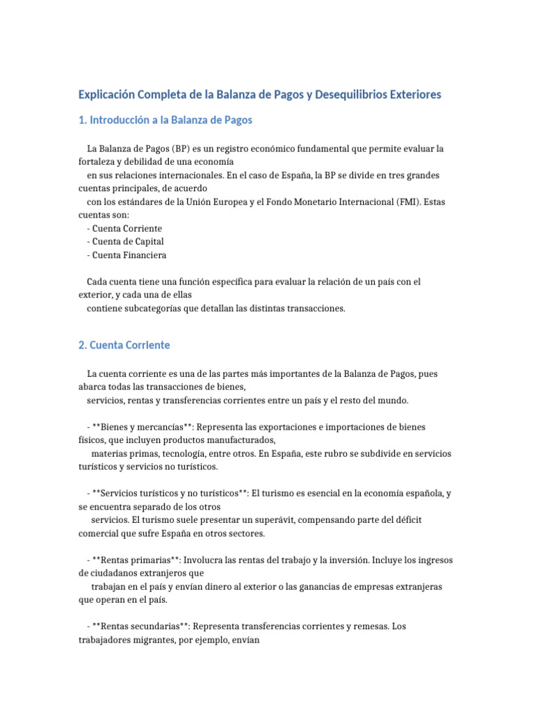 Balanza de Pagos y Economía Española | PDF | Balance de pagos ...