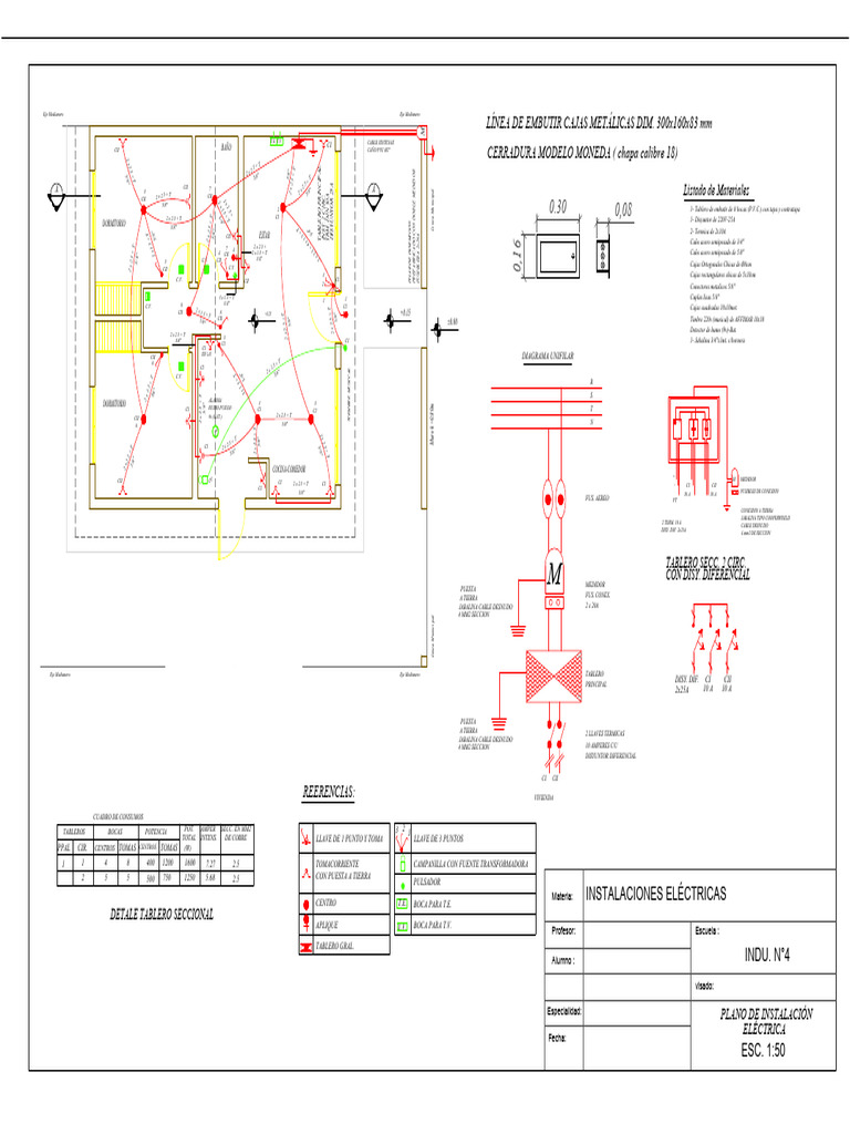 TPN°4 plano de instalacion electrica | PDF | Ingenieria Eléctrica ...