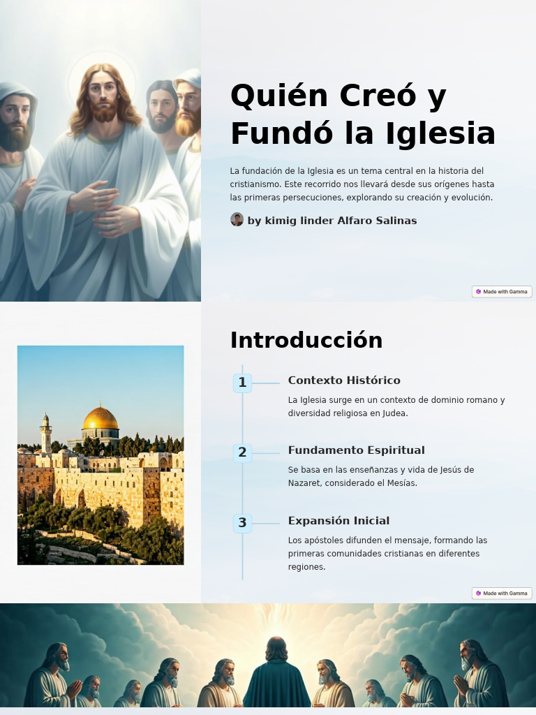 Fundación de la Iglesia Cristiana | PDF | Jesús | Iglesia Católica