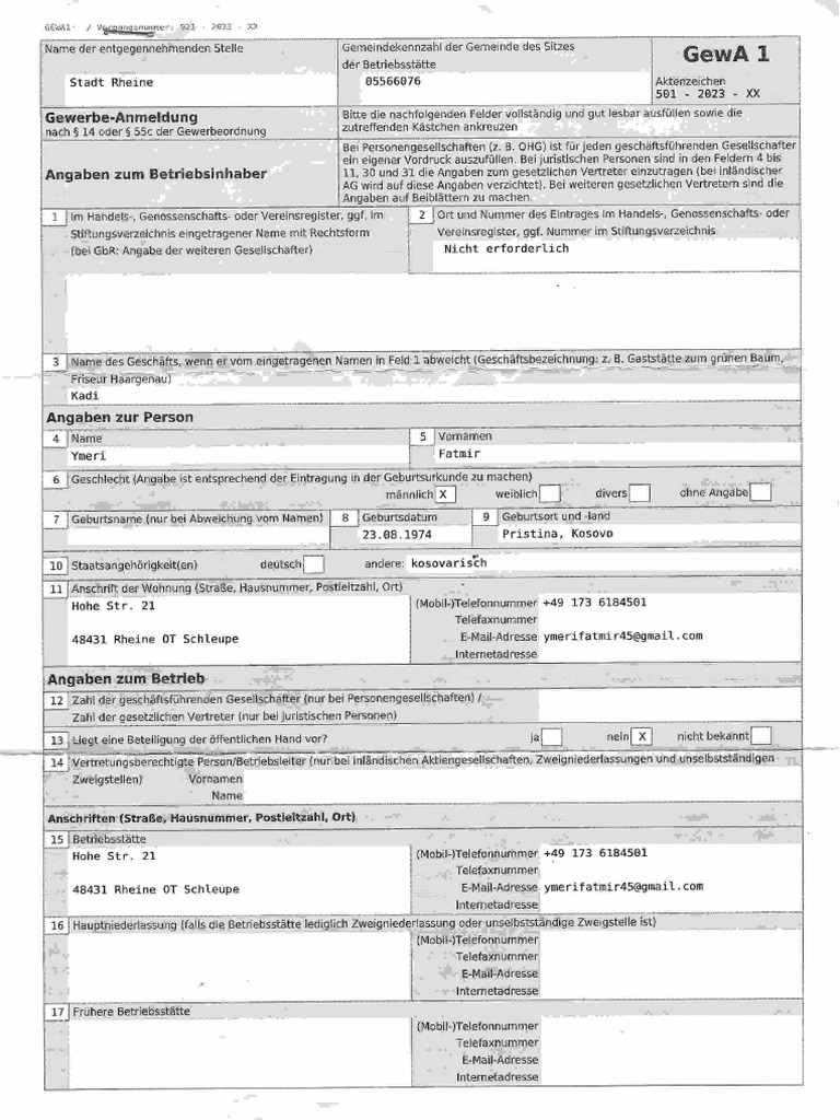 Gewerbeschein 2 | PDF