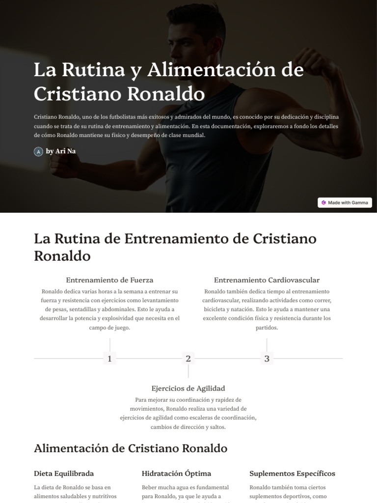 Rutina y Dieta de Cristiano Ronaldo | PDF