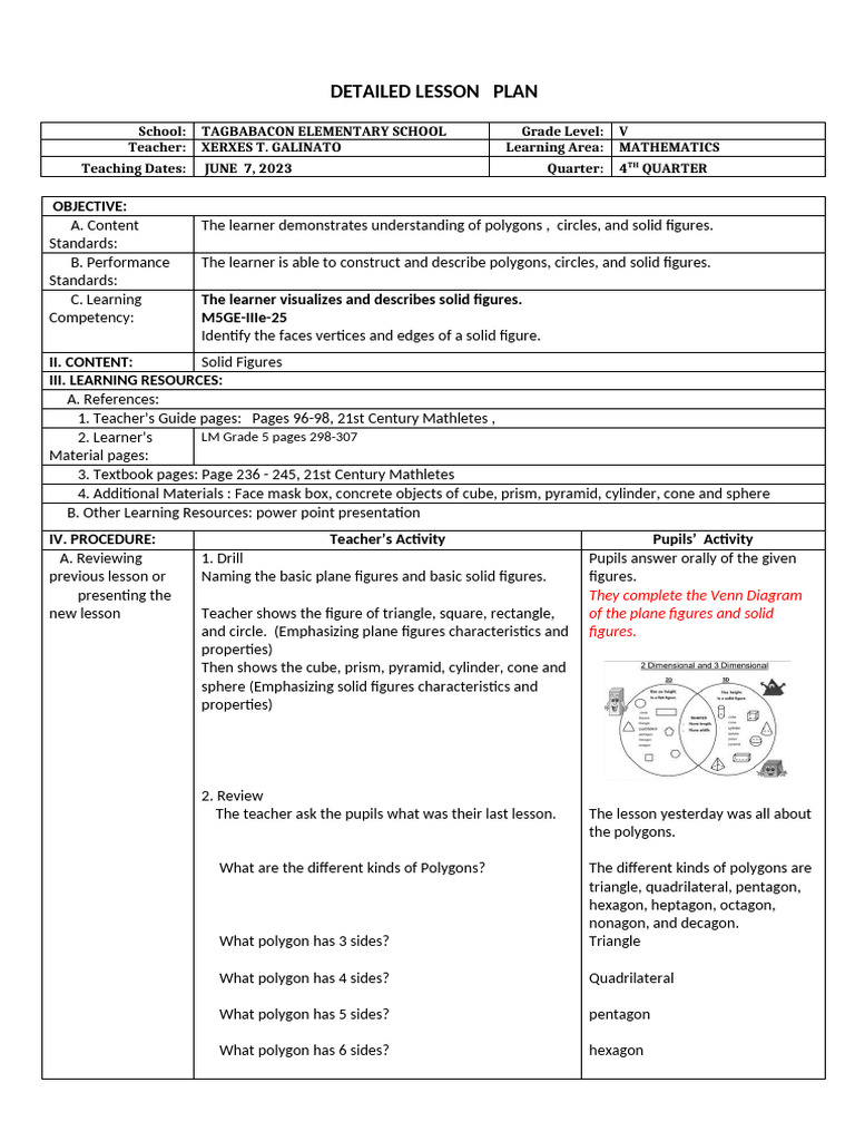 Visualizing Solid Figures in Grade 6 | PDF | Shape | Rectangle