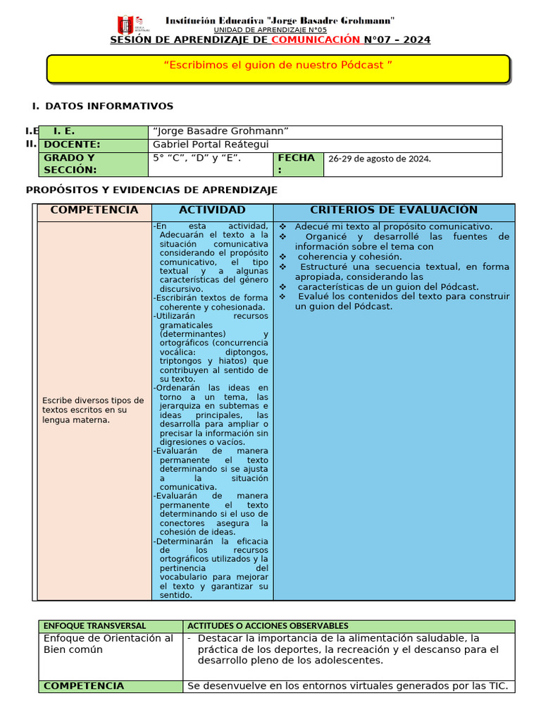 Unidad de Aprendizaje 3 | PDF | Podcast | Evaluación