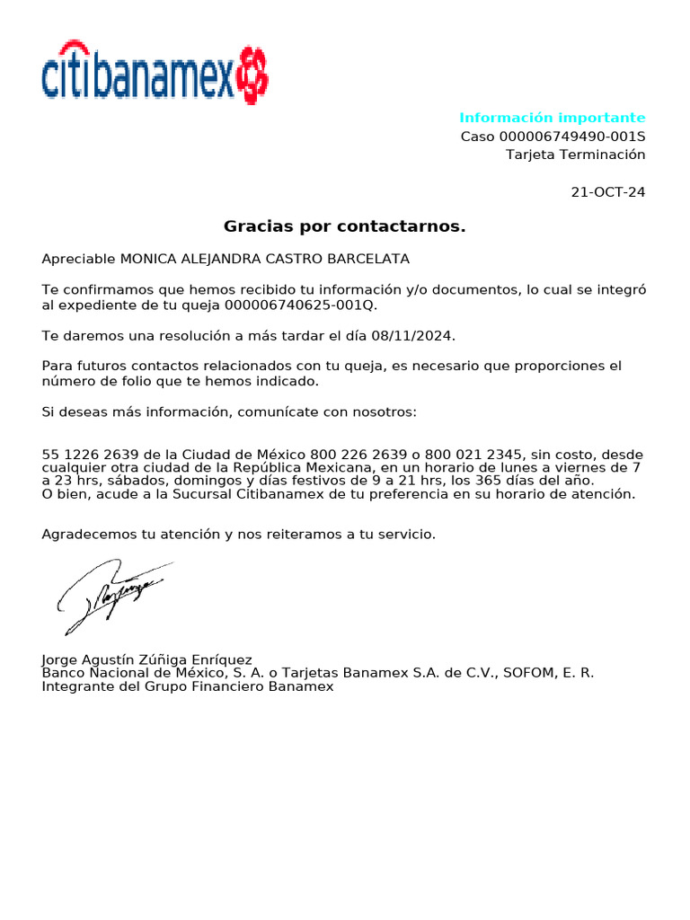 Gracias Por Contactarnos.: Información Importante | PDF