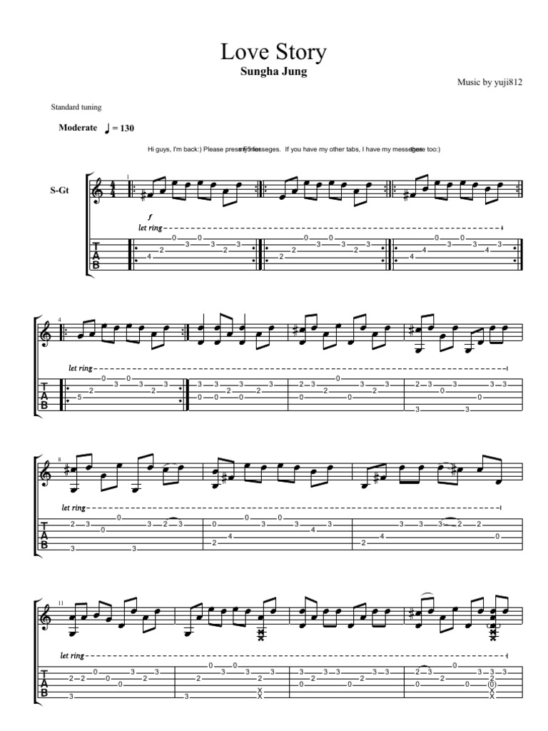 Sungha Jung Love Story | PDF, image size:768x1024