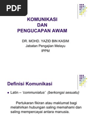Komunikasi Dan Pengucapan Awam Pdf