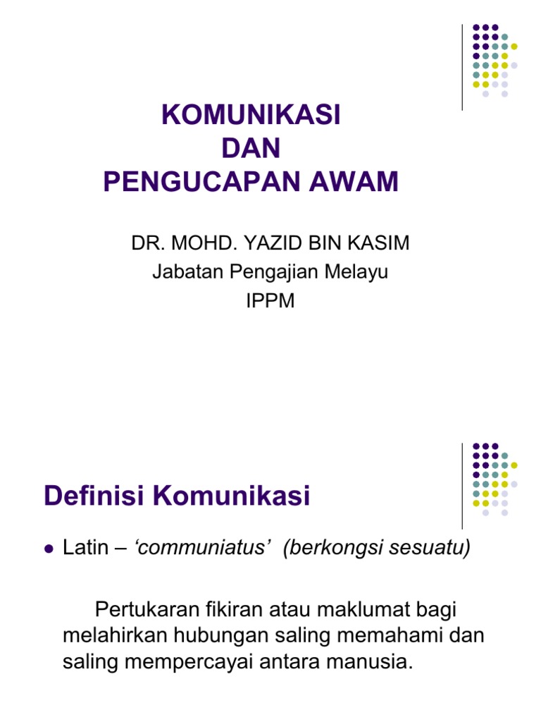 Komunikasi Dan Pengucapan Awam Pdf