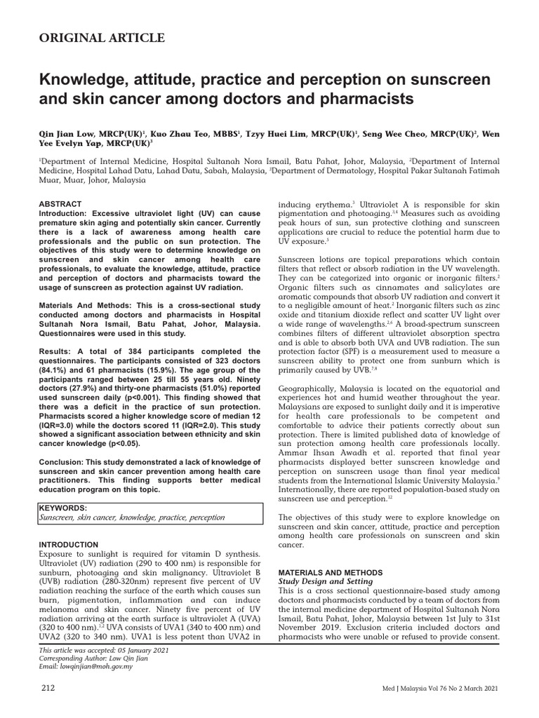 Sunscreen and Skin Cancer | PDF | Sunscreen | Ultraviolet