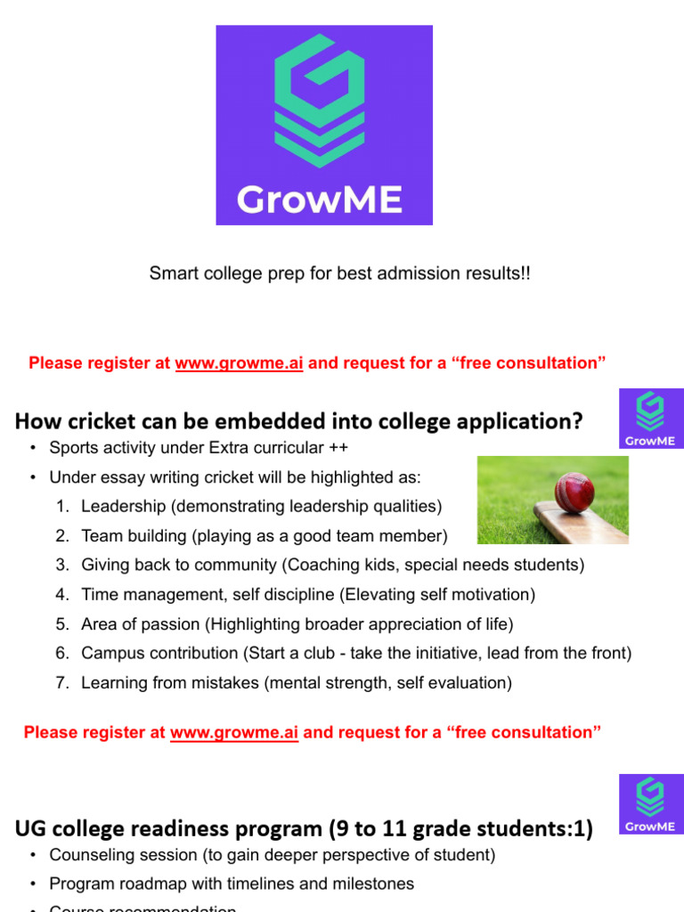 College Prep & Cricket Integration Guide | PDF | College Admissions In ...