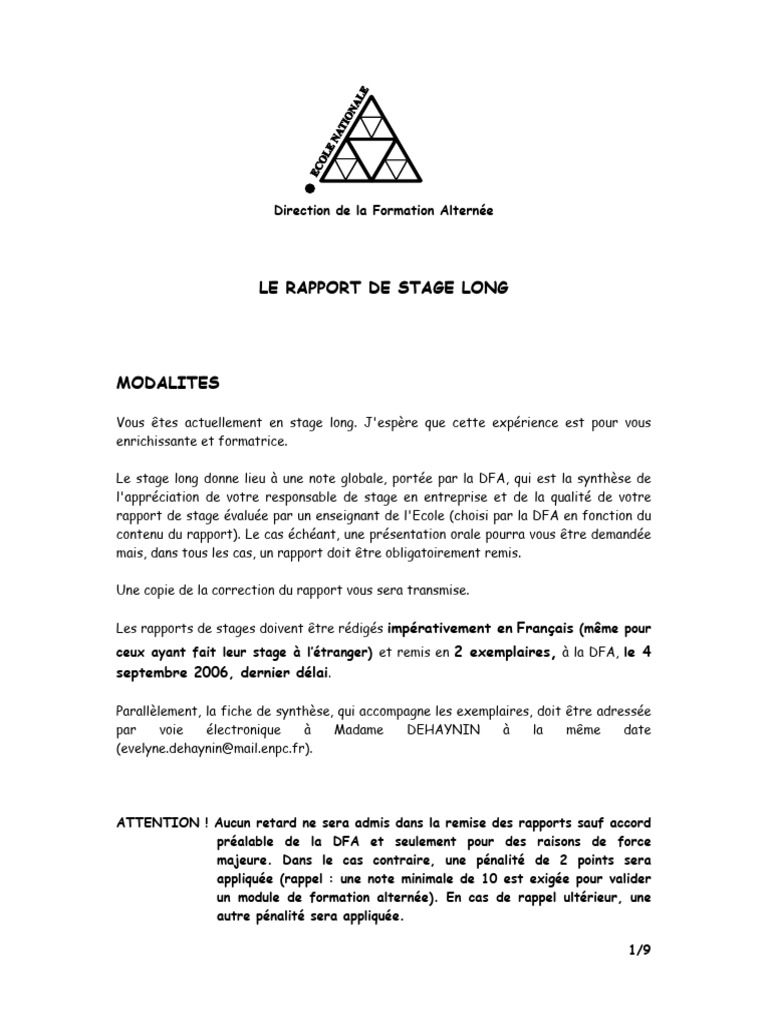 Guide de rédaction du rapport de stage | PDF | Ingénieur | Expérience