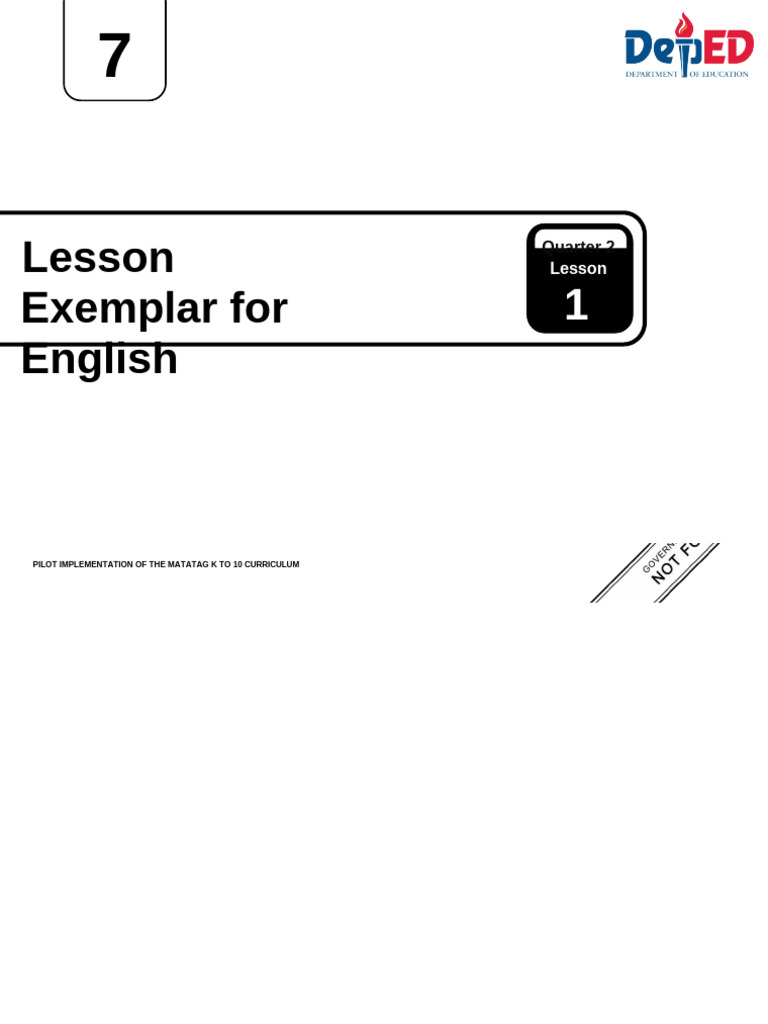Q2 - LE - English 7 - Lesson 1 - Week 1 | PDF | Plot (Narrative ...