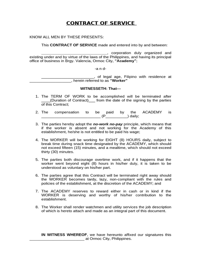 Contract of Service | PDF | Business Law | Common Law