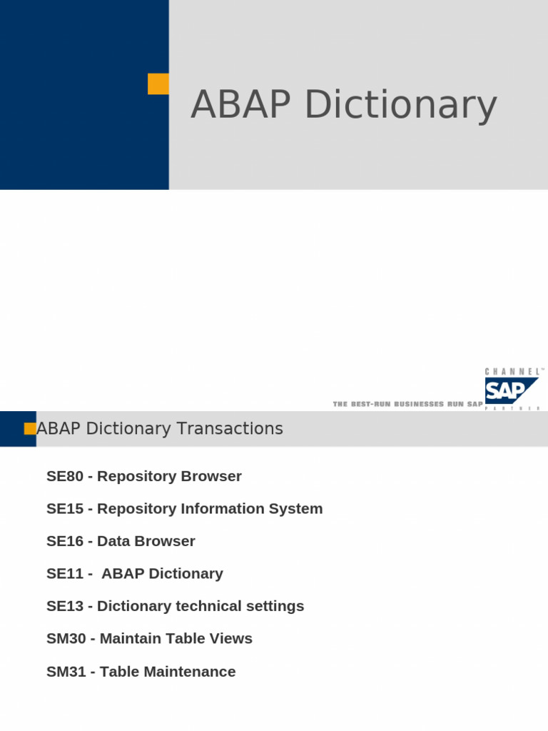 ABAP Training-ABAP Dictionary | PDF | Software Engineering ...