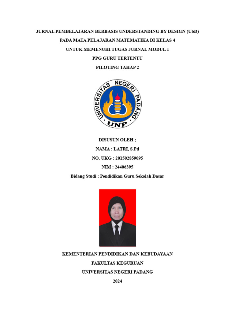 Jurnal Pembelajaran UbD Matematika Kelas 4 | PDF