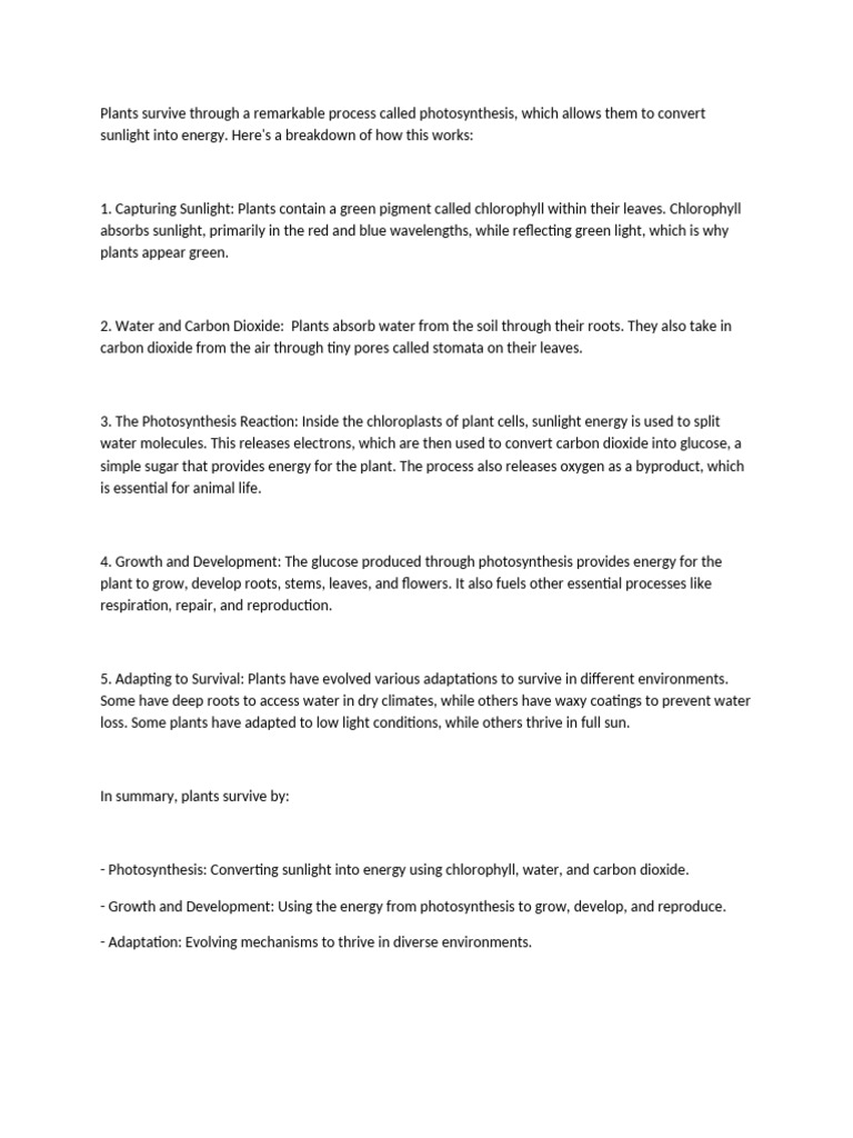 Plants Survive-WPS Office | PDF | Home & Garden | Wellness