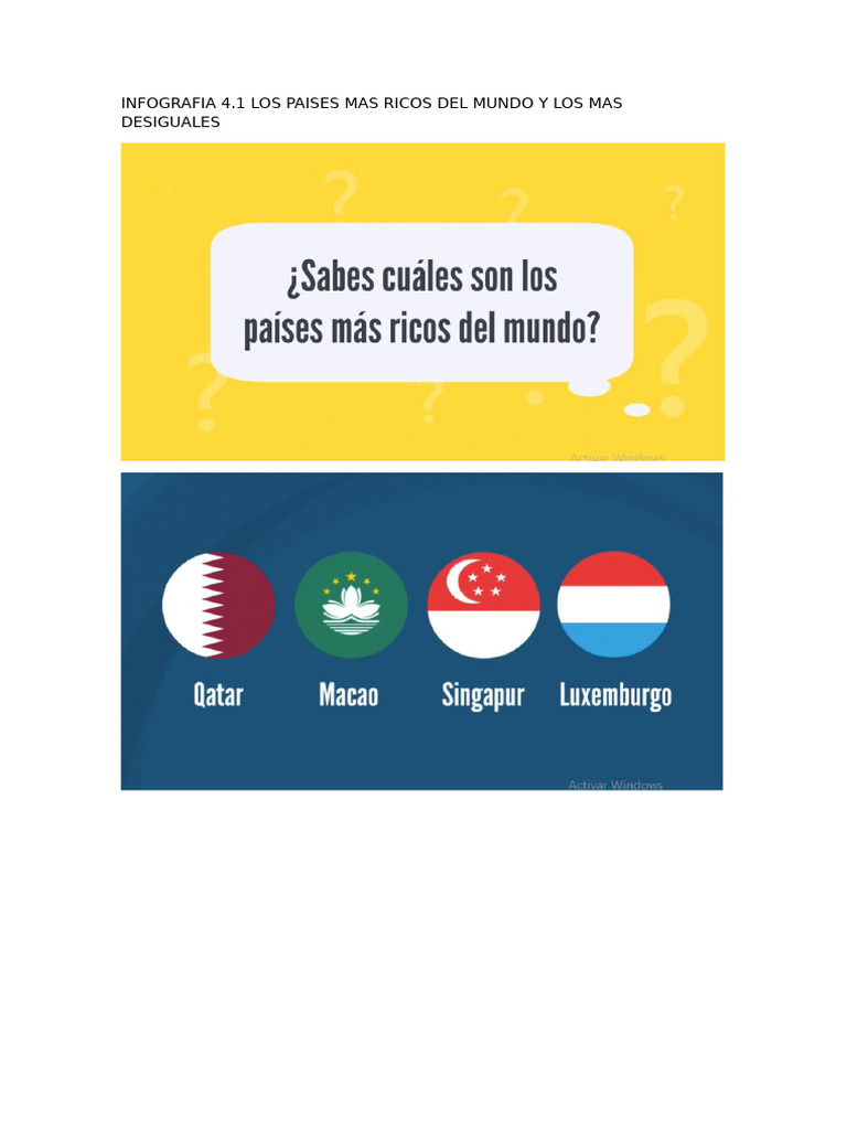 Países más ricos y desiguales del mundo | PDF | Política | Viajes y turismo