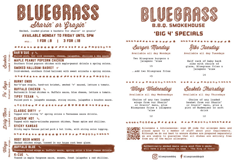 Bluegrass BBQ Sharin' Menu | PDF | Hamburgers | Sausage