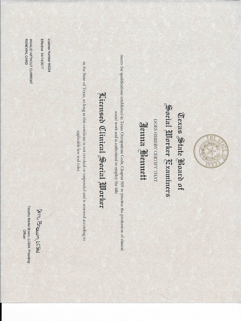 LCSW License | PDF