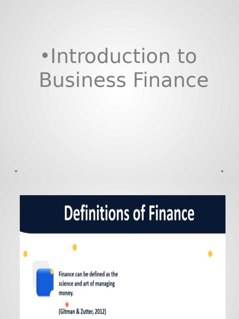 Business Finance Lesson 1 | PDF | Business | Finance & Money Management
