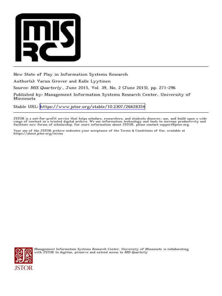 New State of Play Best ISR Journal Paper PDF Sociology Theory