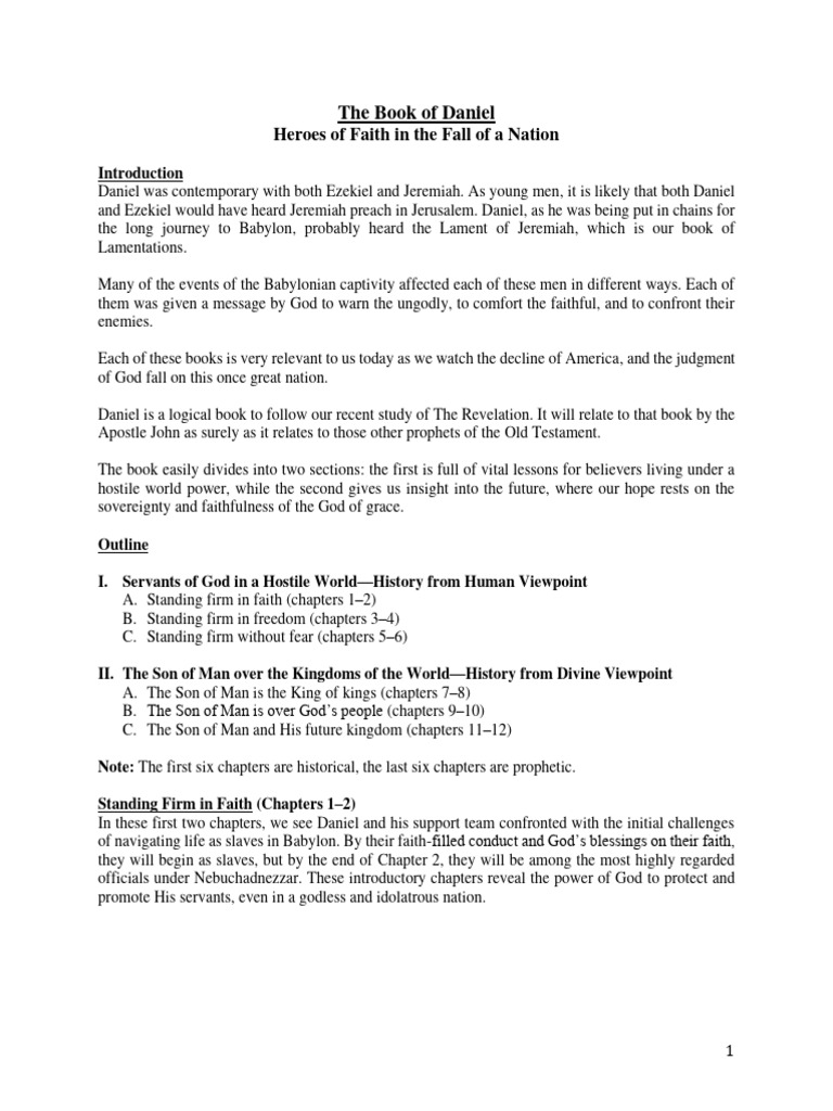 Faith and Resilience in Daniel's Captivity | PDF | Daniel (Biblical ...