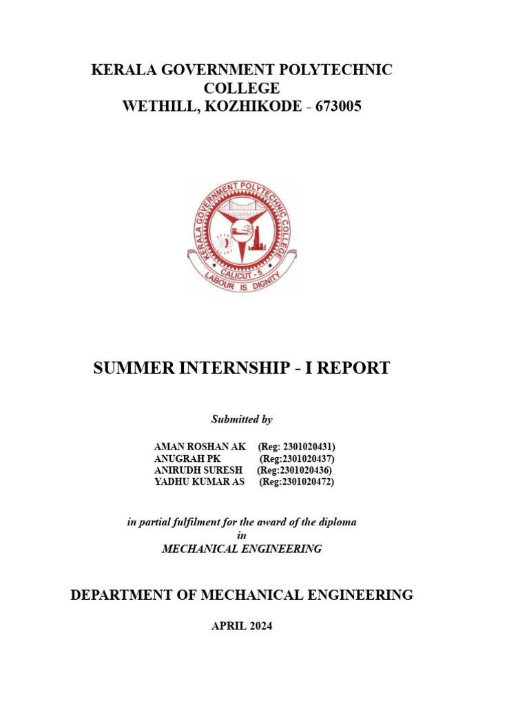 Summer Internship Report: Mechanical Engineering | PDF | Engines | Throttle