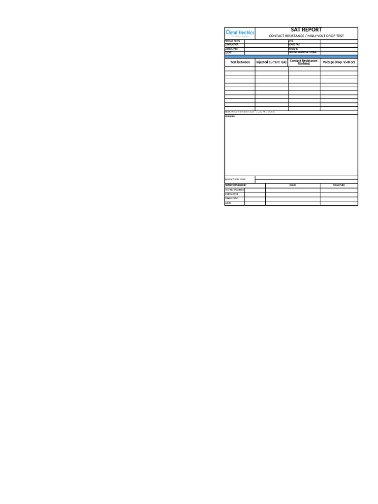 Contact Resistance Drop Test Report | PDF