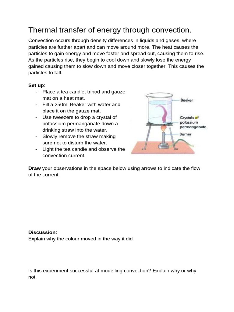 Thermal Transfer of Energy Through Convection | PDF