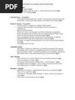 Compare and Contrast Essay Rubric