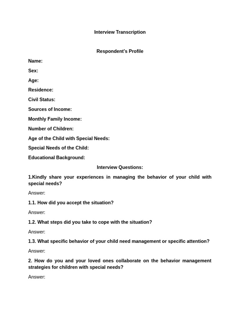 Format Transcript of Interview | PDF | Wellness