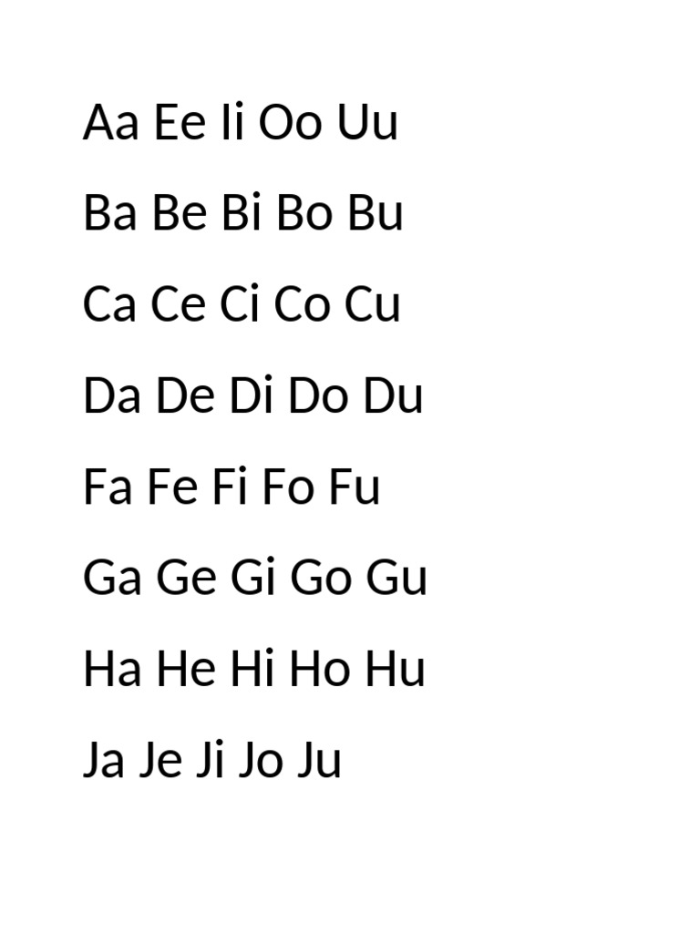 Aa Ee Ii Oo Uu Pdf