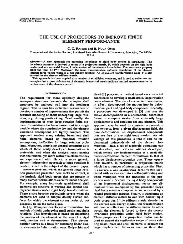Enhancing Finite Element Performance with Projectors | PDF | Matrix ...