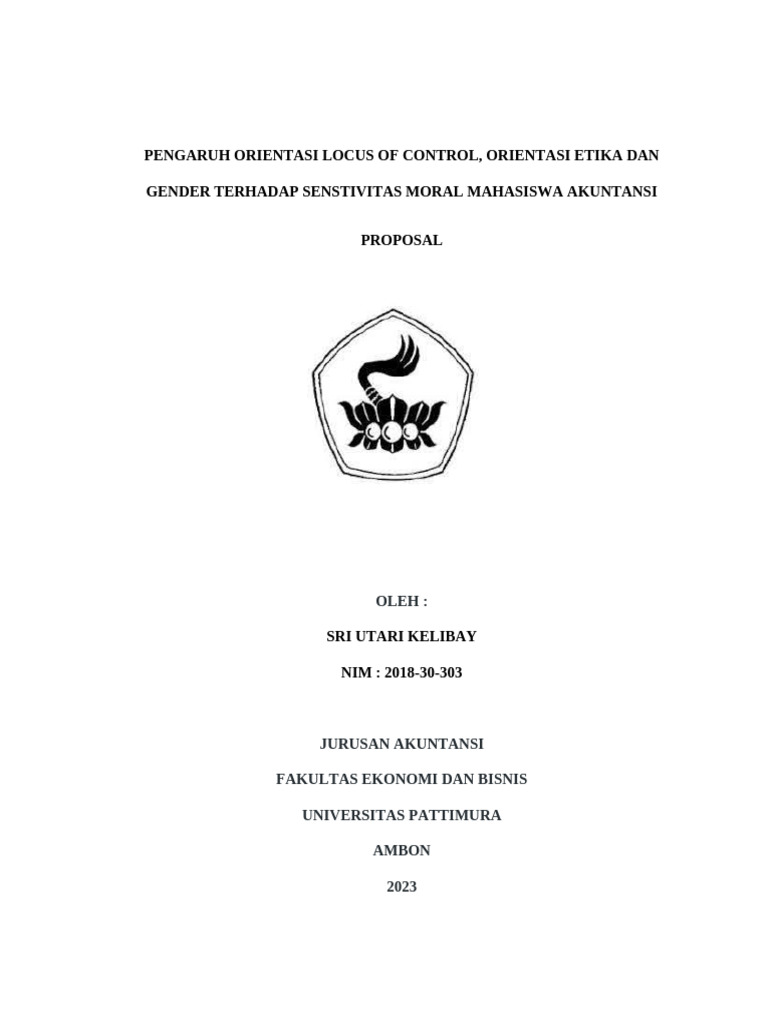 Pengaruh Locus of Control dan Gender pada Sensitivitas Moral Mahasiswa ...