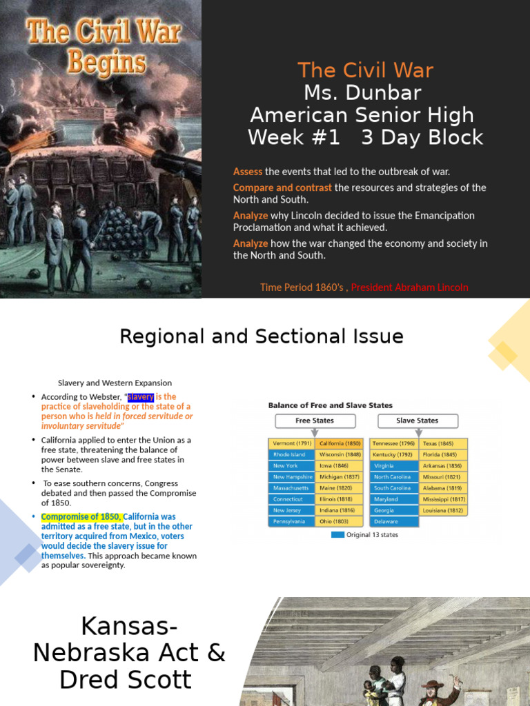Key Events of the Civil War | PDF | American Civil War | Confederate ...