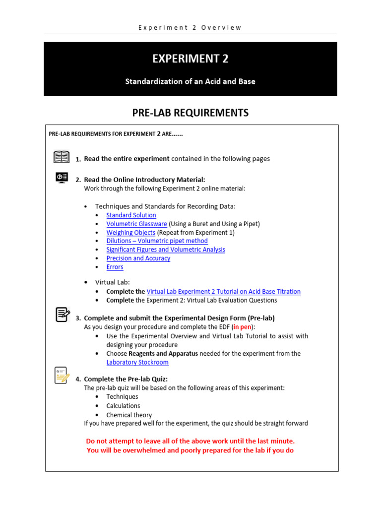 Acid-Base Standardization Lab Guide | PDF | Titration | Chemistry