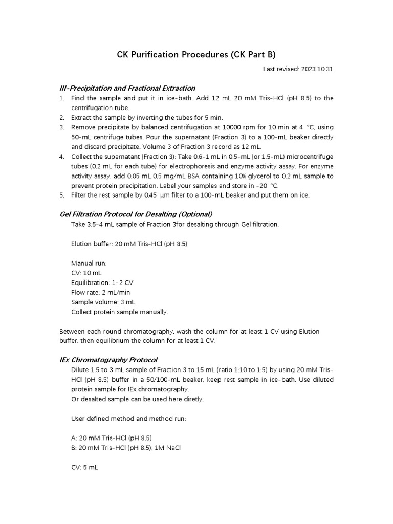 5 CKPurificationProceduresB2023 | PDF