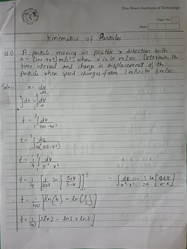 EM Assignment 1 Kinematics | PDF | Kinematics | Motion (Physics)