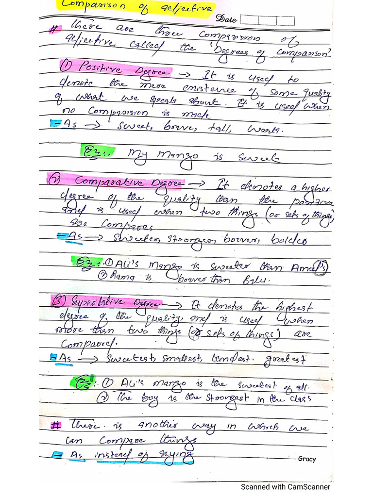 Comparison Of Adjective Pdf