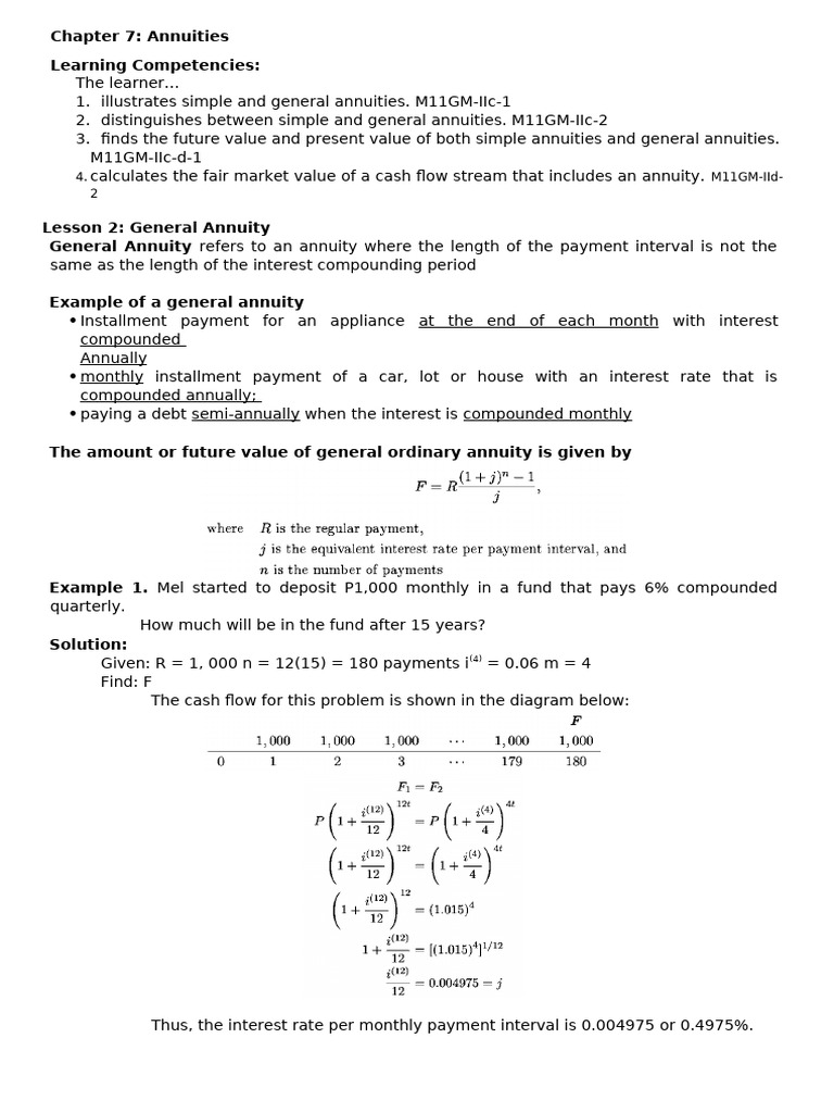 Understanding General Annuities | PDF | Present Value | Interest