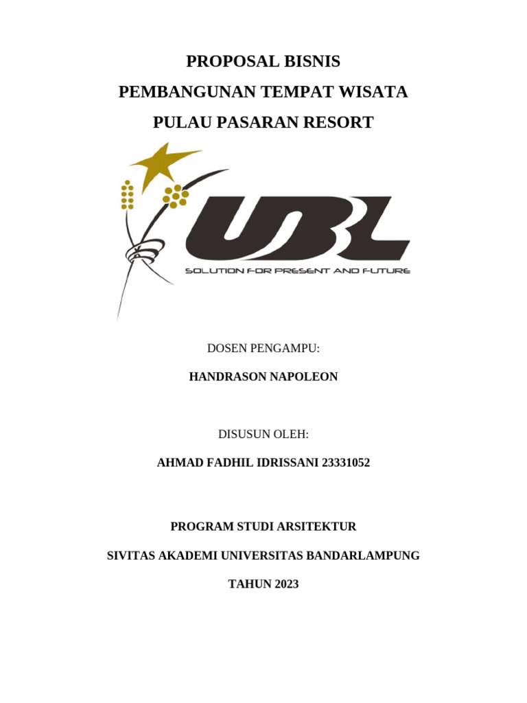 Proposal Resort | PDF | Bisnis
