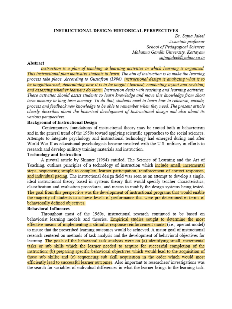 Introduction 200624090906065959 | PDF | Instructional Design | Learning