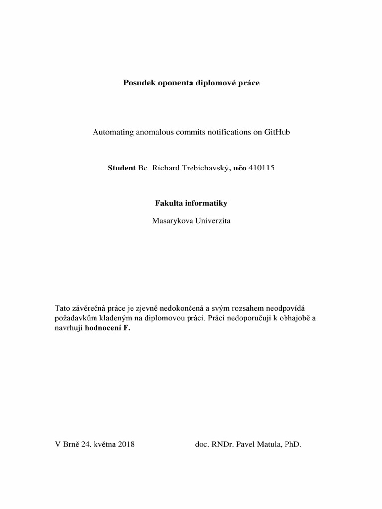 Trebichavsky Posudek Oponenta Archive | PDF