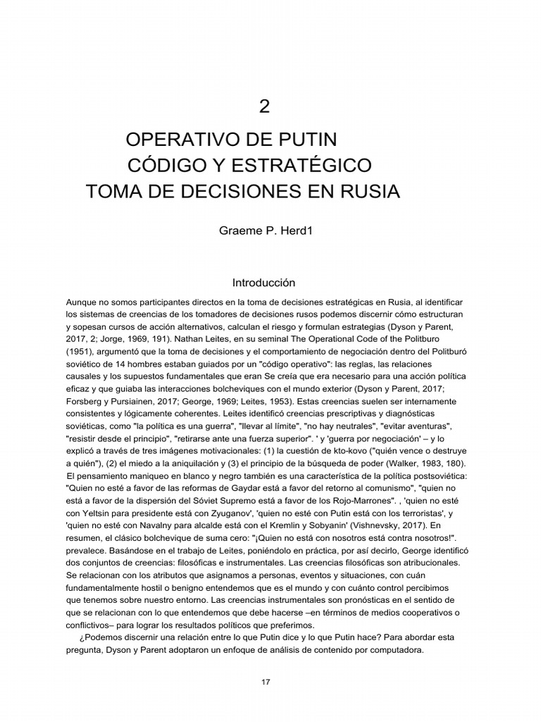 Análisis del Código Operativo de Putin | PDF | Vladimir Putin ...