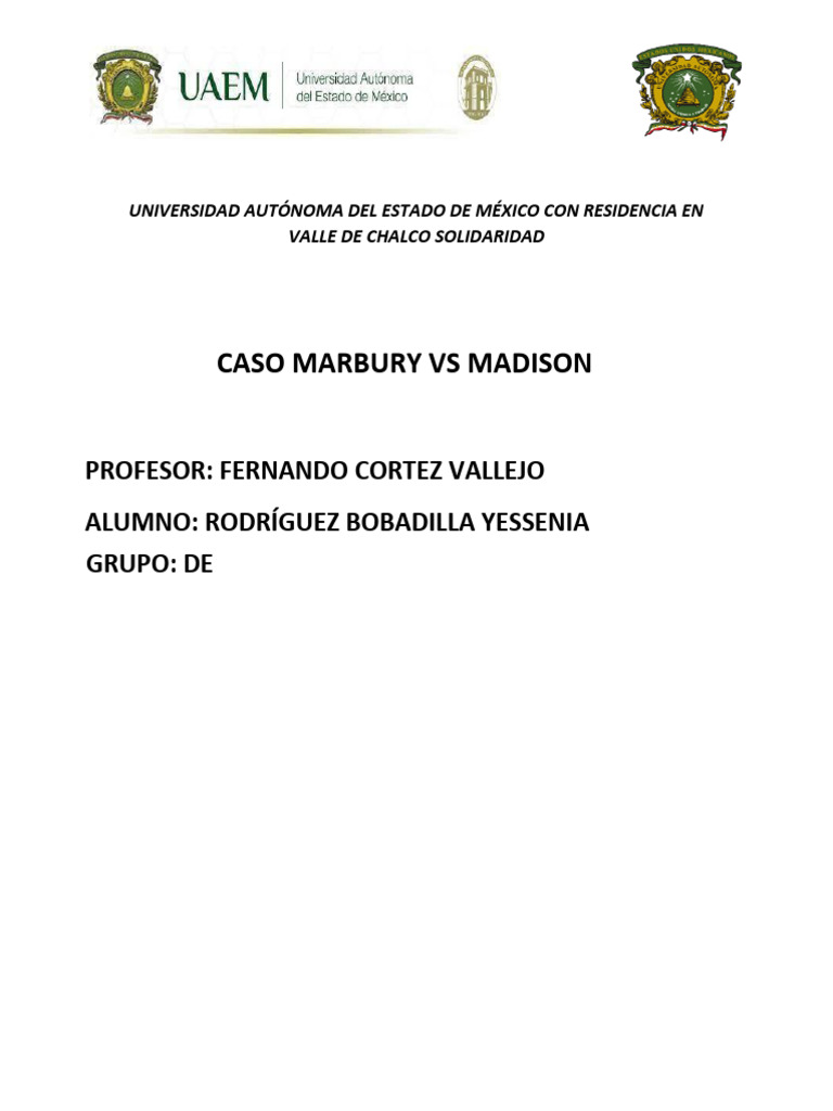 Impacto de Marbury vs. Madison en México | PDF | Separación de poderes ...